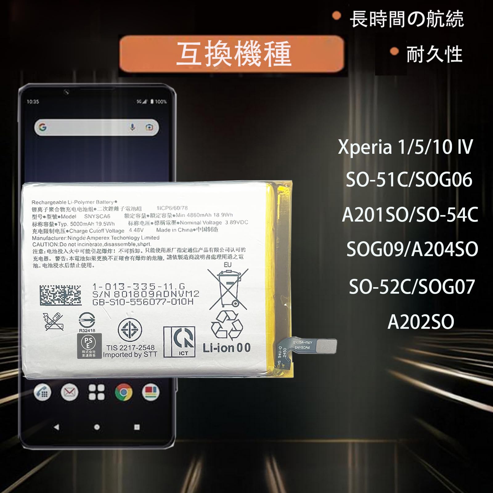 Amazon | Aousavo 交換用電池x1個 SNYSCA6 互換バッテリー So-ny